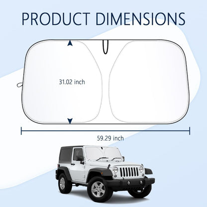 300T Thickened Automotive Glass Sunshade and Comes with Storage Bag,Keep Car Interior Cool,Universal Windshield Sun Shade Fit for Cars,Trucks,SUVs (L: 57.08 * 31.5 inch)