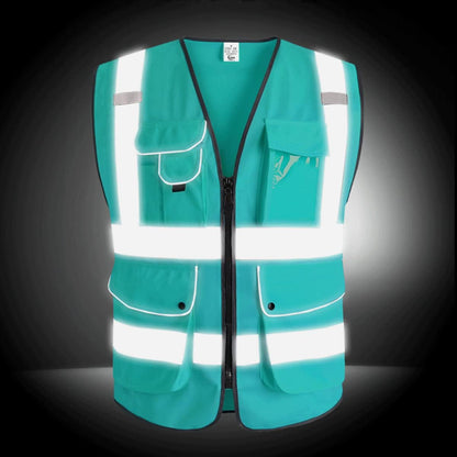 XIAKE 9 Pockets Class 2 High Visibility Reflective Safety Vest for Men Women,Meets ANSI/ISEA Standard