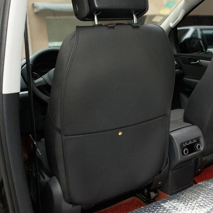HCMAX 2 Pack Kick Mat Car Seat Back Protector Waterproof Easy to Clean Multifunctional Organizer Storage Bag Travel Accessory PU Leather Black