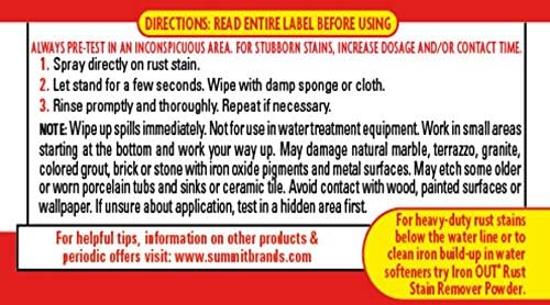 Iron OUT Rust Stain Remover Spray Gel, Remove Rust Stains in Bathrooms, Kitchens, Laundry, and Outdoors, Made in the USA, 24 Ounces