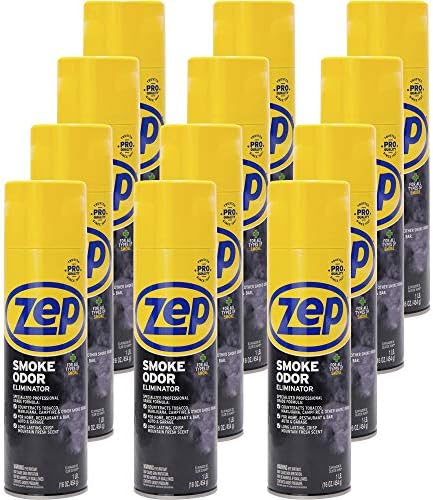 Zep Smoke Odor Eliminator Aerosol, Clear, 16 oz (Pack of 4) ZUSOE16 - Eliminate Cannabis (Marijuana) and Tobacco Odors