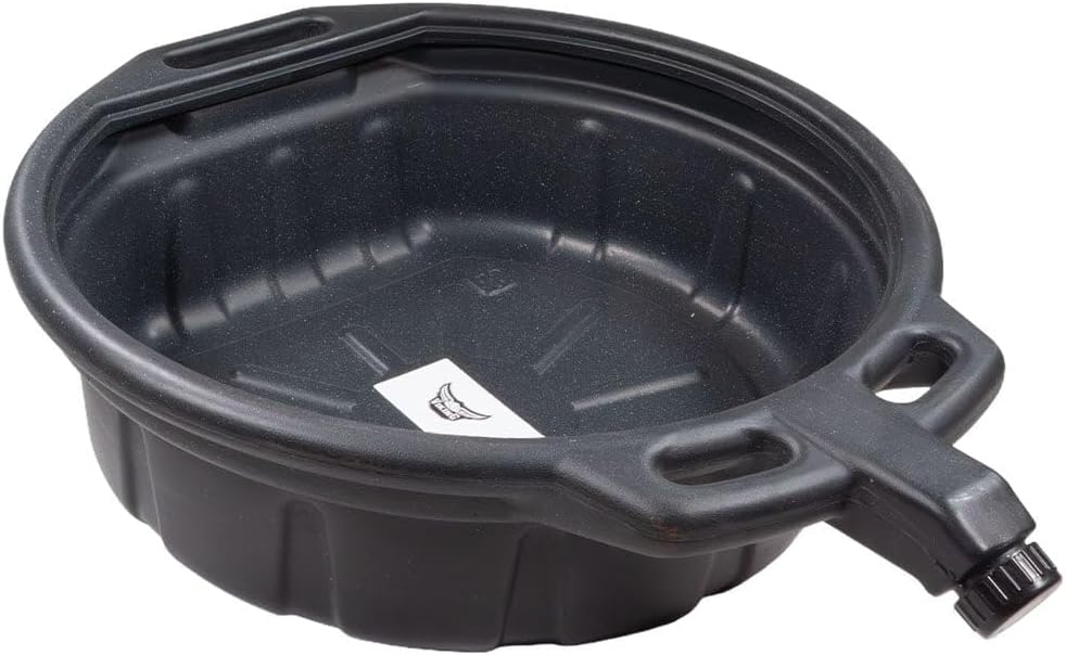 Mytee Products Automotive Oil Drain Pan - Black Plastic Anti Splash, Motor Large Oil Drip Catcher Pan for Changing Oil, Spill-Proof Design - 4.25-Gallon