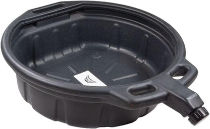 Mytee Products Automotive Oil Drain Pan - Black Plastic Anti Splash, Motor Large Oil Drip Catcher Pan for Changing Oil, Spill-Proof Design - 4.25-Gallon