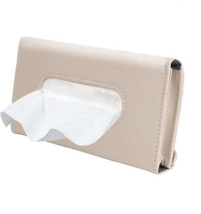 Fredysu Car Visor Tissue Holder, Sun Visor Napkin Holder Backseat Tissue Case, Premium Car Tissue Box for car, Vehicle (Black)
