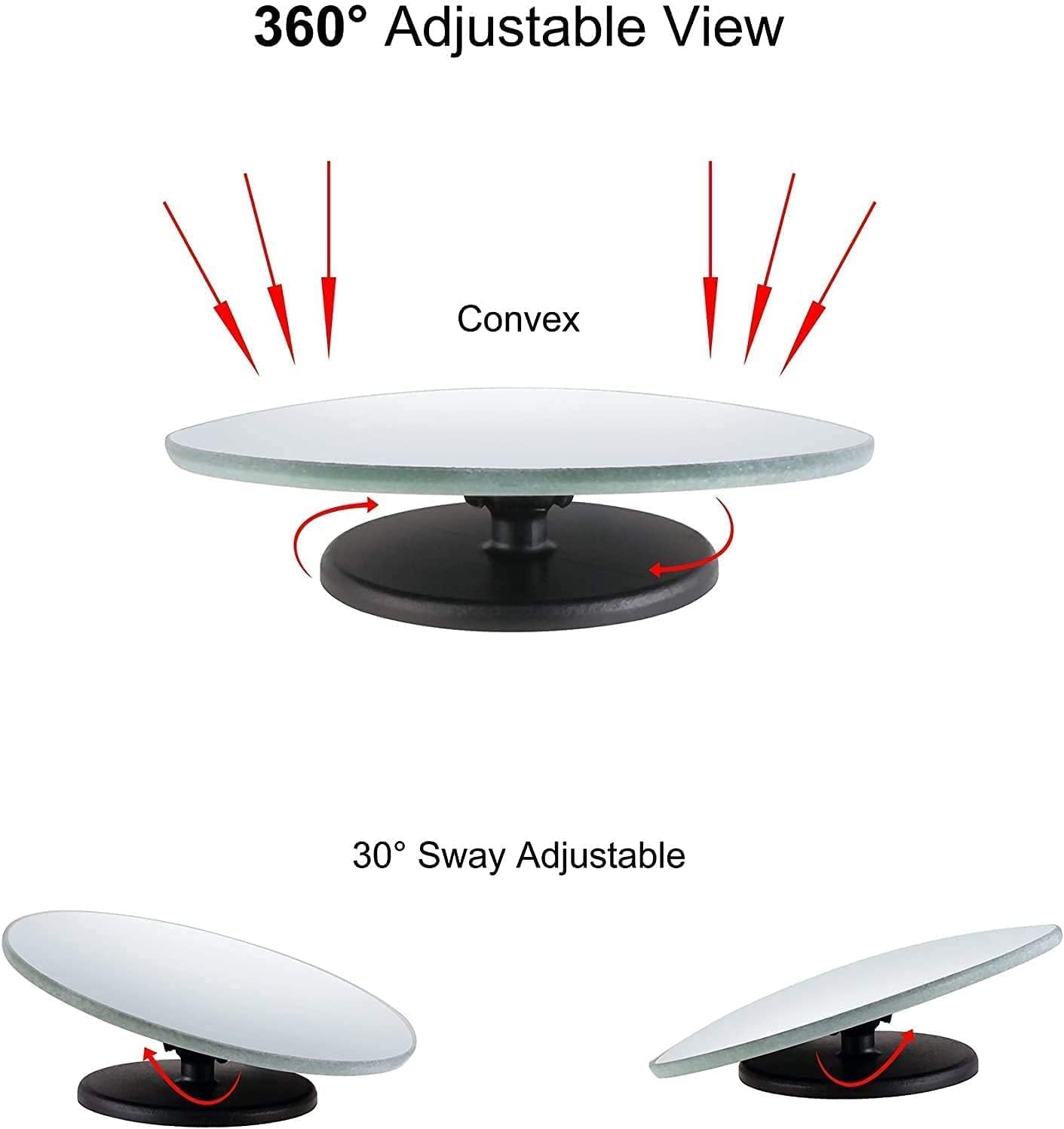 Verivue 2-Inch Round Blind Spot Mirrors for Cars, Universal Fit, HD Convex Wide Angle, Stick-On Frameless Side Mirror Blindspot, Adjustable Blind Spot Mirror for Car Side Mirrors, 2-Pack
