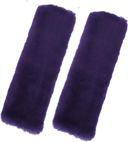 Andalus Brands 2 Pack Genuine Merino Wool Sheepskin Seat Belt Cover – Soft Shoulder Pad, Neck Cushion Protector – Authentic Car Accessories (Pearl)