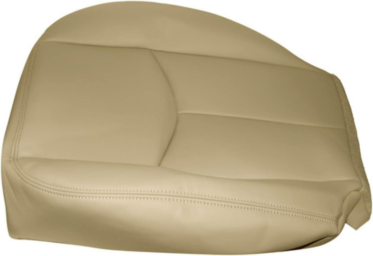 NLQR #522 Light Tan Front Driver Bottom Replacement Seat Cover Microfiber Leather Compatible with Chevy Avalanche Tahoe Suburban GMC Yukon XL 2003 2004 2005 2006