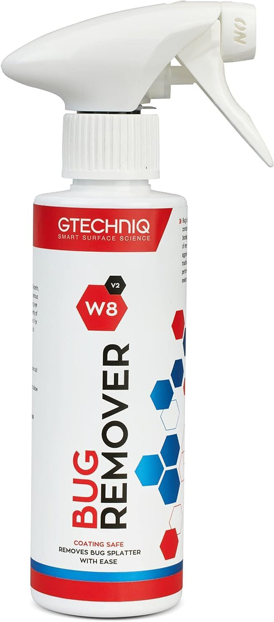 Gtechniq W8 Bug Remover for Cars 250ml | Non-Caustic Cleaner Removes Tough Bug Splatter and Stains, Safe on All Surfaces