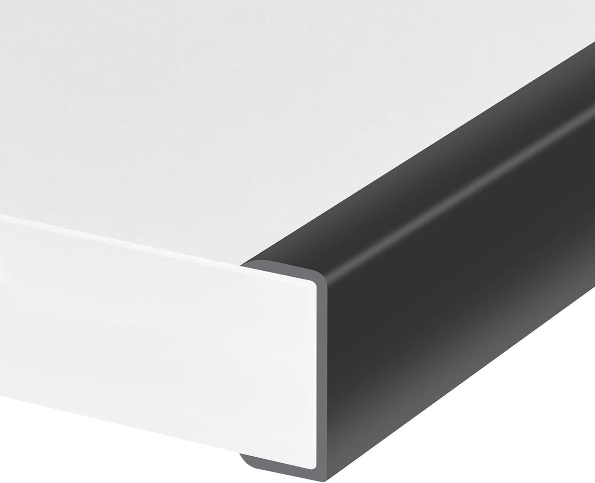 Rubber Edge Trim, Self-Adhesive Rubber Edge Trim, Edge Protector for Sheet Metal, EPDM Material, Fit 1/16"(1.0mm), Length 10Ft, Black Color, U Channel Edge Trim - Colors A