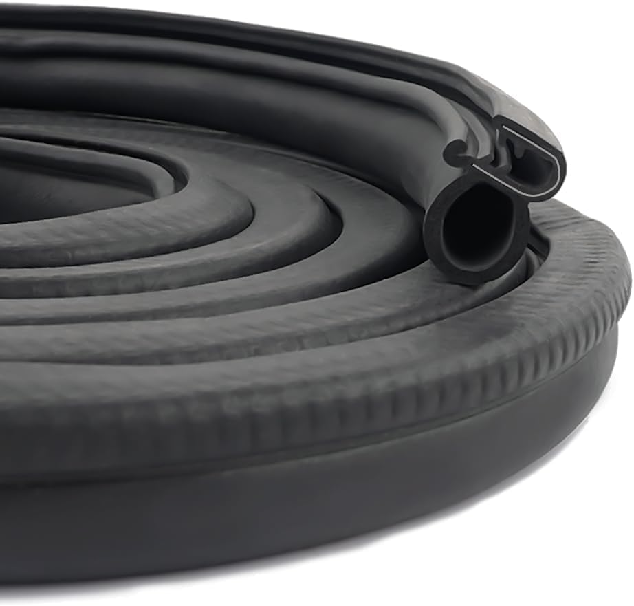 20Ft Car Door Weather Stripping Door Seal Strip,U-Shaped Rubber Edge Trim with Steel Strip Door Sealers for Door Frame of Car Truck SUV RV Boat Home,Keeps Car Interior Tidy and Quieter (20Ft)