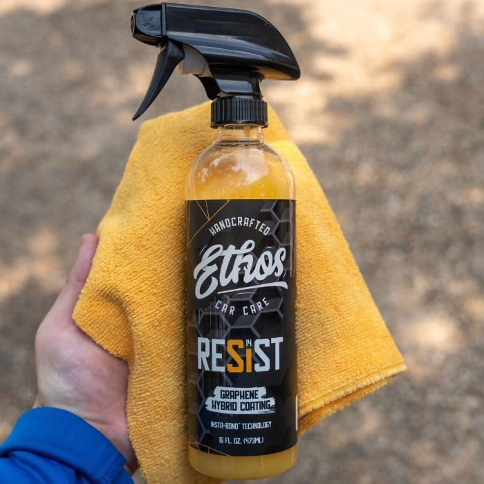 Ethos RESIST Graphene Spray Coating for Cars – Graphene Ceramic Coating Spray, Extreme Hydrophobic Protection, Gloss Enhancement, Ceramic Coating for Cars – 16oz