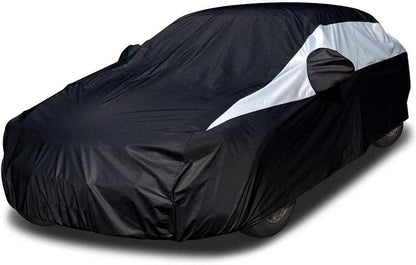 Titan Jet Black Poly 210T Car Cover for Sedans 186-202". Waterproof, UV Protection, Scratch Resistant, Driver-Side Zippered Opening. Fits Camry, Accord and More.