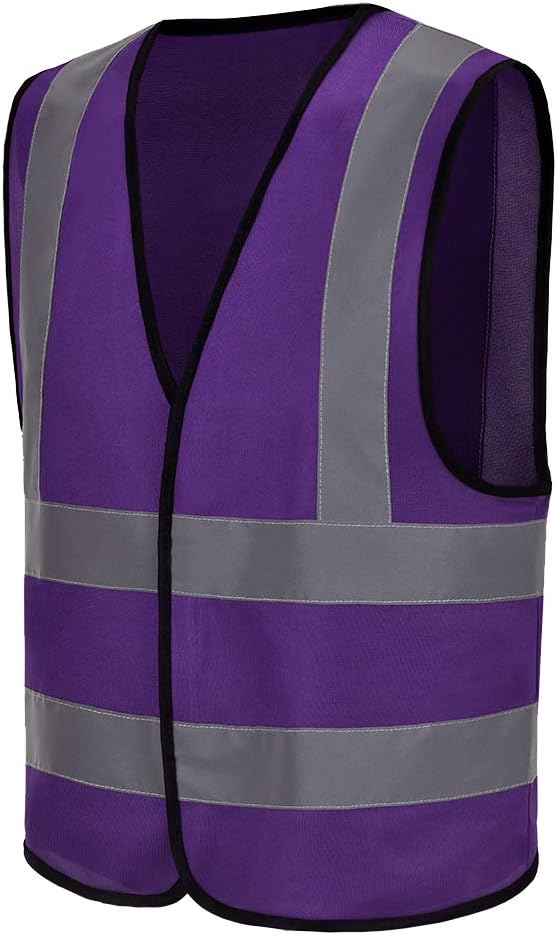 AYKRM 12 colour High visibility viz vest hi vis viz reflective work construction safety vest (XS-8XL) - Colors B