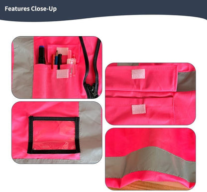 Reflective Safety Vest for Women Men High Visibility Security With Pocket Zipper Front Meet ANSI/ISEA Standard