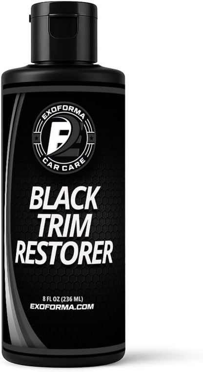 ExoForma Black Trim Restorer - Lasts 6+ Months, Dye Infused Waterproof Plastic Restorer for Cars - Perfect for Faded Bumpers, Trim & Vinyl on Jeeps, Truck Beds, Avalanches & ATVs | 4oz Kit