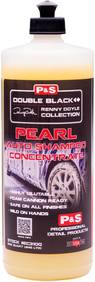 P&S Professional Detail Products Pearl Auto Shampoo – High-Foaming, pH-Balanced Car Wash Soap, Biodegradable, Safe for All Finishes, Lemon Scent, Foam Cannon & Bucket Wash - 1 Gallon