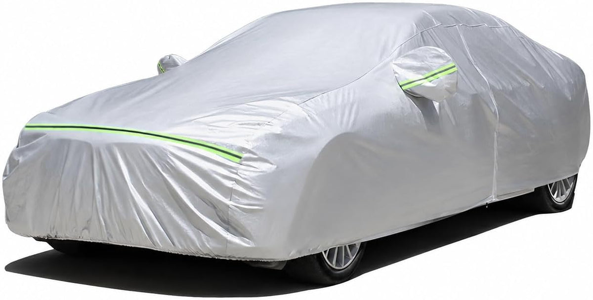 Favoto SUV Car Cover Waterproof All Weather 6 Layers Heavy Duty Car Cover for Automobiles Rain Sun Snow UV Protection with Inner Cotton Car Cover Outdoor Universal Fit for SUV (188-198 inch) Silver