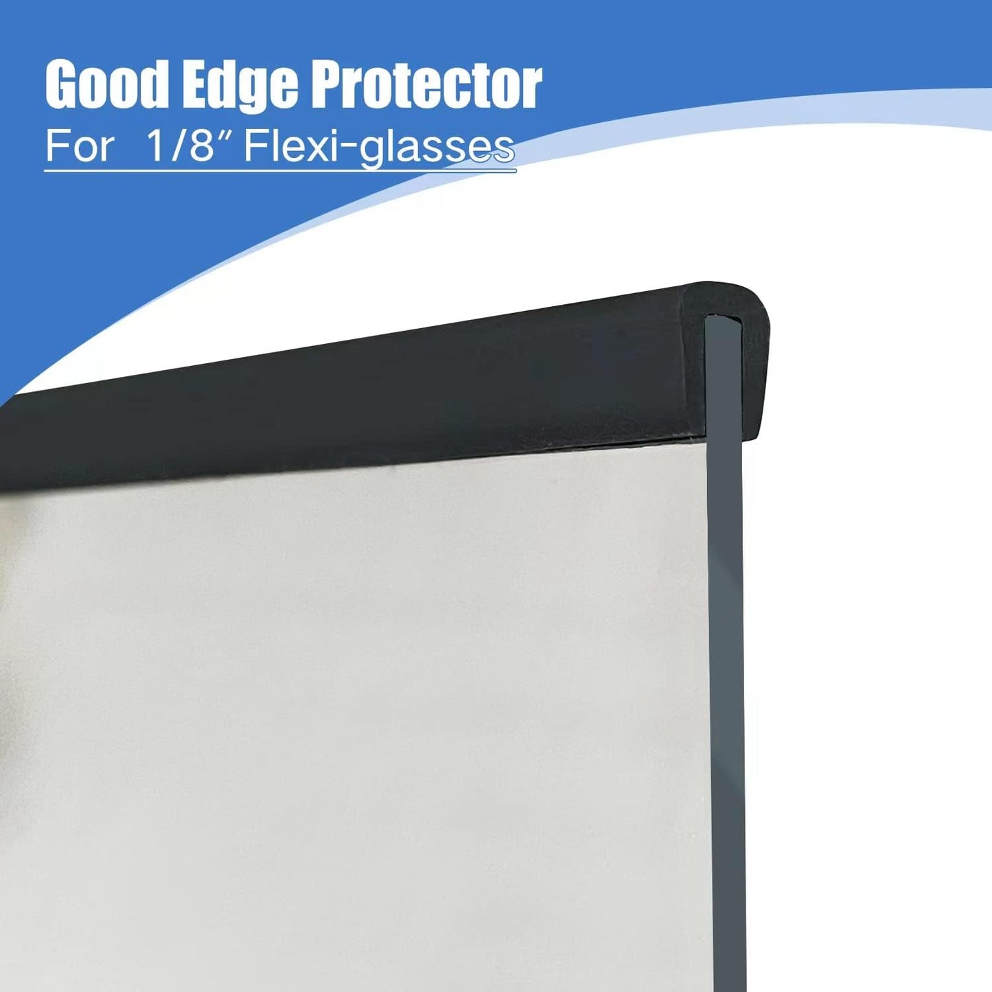 Rubber Edge Trim, Self-Adhesive Rubber Edge Trim, Edge Protector for Sheet Metal, EPDM Material, Fit 1/16"(1.0mm), Length 10Ft, Black Color, U Channel Edge Trim - Colors A