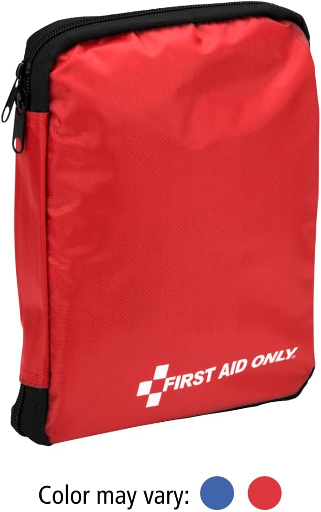 First Aid Only 298 Piece All-Purpose Emergency First Aid Kit for Home, Office, Car, Apartment, Dorm, and Camping, Travel-Friendly Compact Pouch Fits in Backpacks, Suitcases, Cabinets, and Drawers