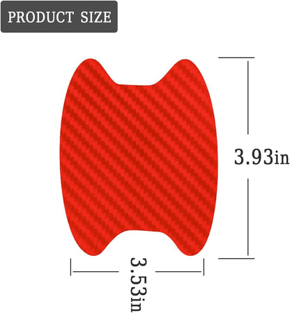 4PCS Sticker, Carbon Fiber Anti-Scratches Car Door Cup Protector, Non-Marking Auto Door Handle Protective Film, Universal for Most Car Handles (Black/4PCS)