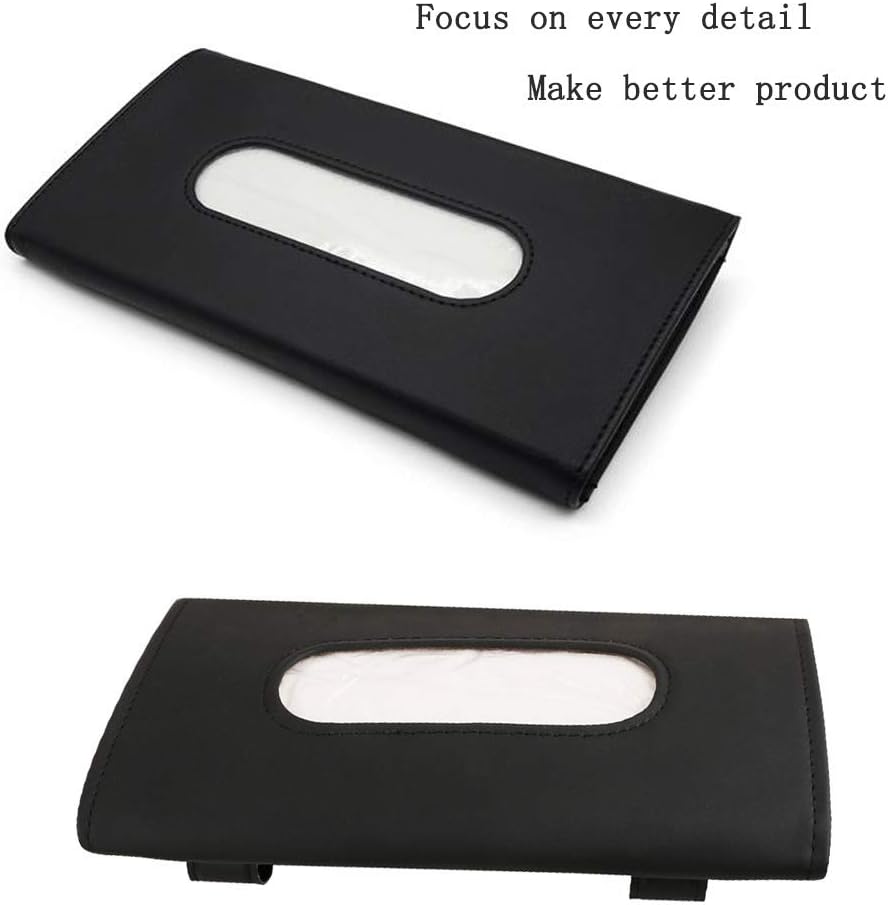 Fredysu Car Visor Tissue Holder, Sun Visor Napkin Holder Backseat Tissue Case, Premium Car Tissue Box for car, Vehicle (Black)