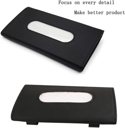 Fredysu Car Visor Tissue Holder, Sun Visor Napkin Holder Backseat Tissue Case, Premium Car Tissue Box for car, Vehicle (Black)