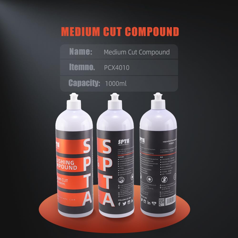 Mix Polishing Compound, SPTA 4.06oz (120ml) Polishing Compound Car Scratch & Swirl Remover Rubbing Compound & Finishing Polish Buffing Compound Swirl Remover for Cars Automotive Paint Correction