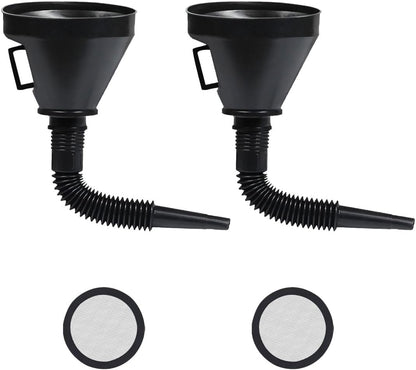 ZIMISI Wide Mouth Oil Funnel with Handle, Flexible Funnel with Hose Extension, Mesh Screen Filter, Oil Change Funnels for Automotive Use, Fits Liquid, Diesel, Kerosene, Gasoline (1PCS)