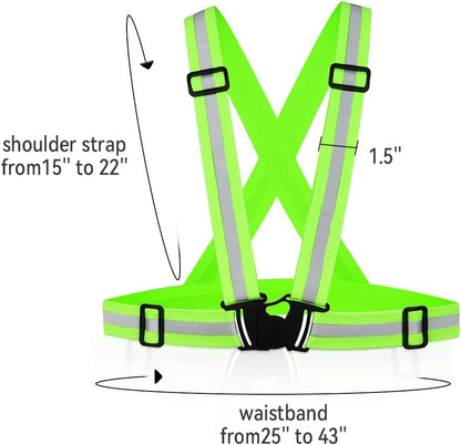 Tenalleys 2 Pack Reflective Vest Running Gear Adjustable High Visibility Reflective Running Safety Vest for Women Men Night Cycling,Hiking, Jogging,Dog Walking