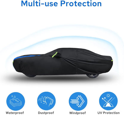 Avecrew Car Cover Waterproof All Weather for Automobiles, Outdoor Heavy Duty Full Exterior Covers for Sedan(194"-208")