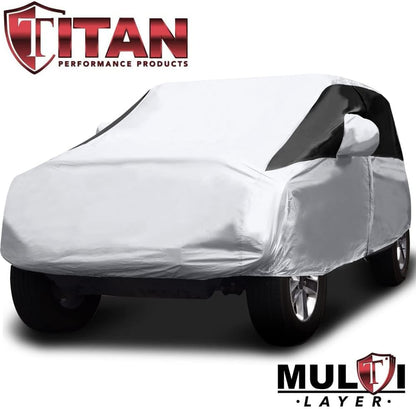 Titan Premium Multi-Layer PEVA Car Cover for Compact SUV 170-187". Waterproof, UV Protection, Anti-Scratch Protective Lining, Driver-Side Zippered Opening. Fits Rav4, Rogue, CR-V and More.