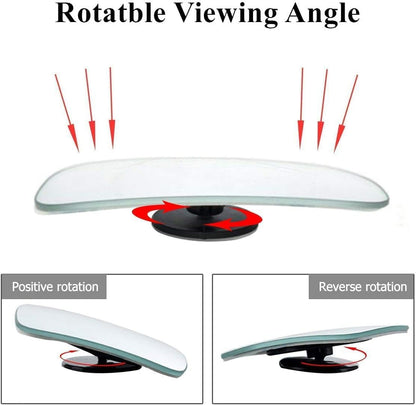 WildAuto Blind Spot Mirror, Rectangle Adjustable Car Auxiliary Universal Wide Angle Mirror for Universal Cars (Adhesive, 2pcs)
