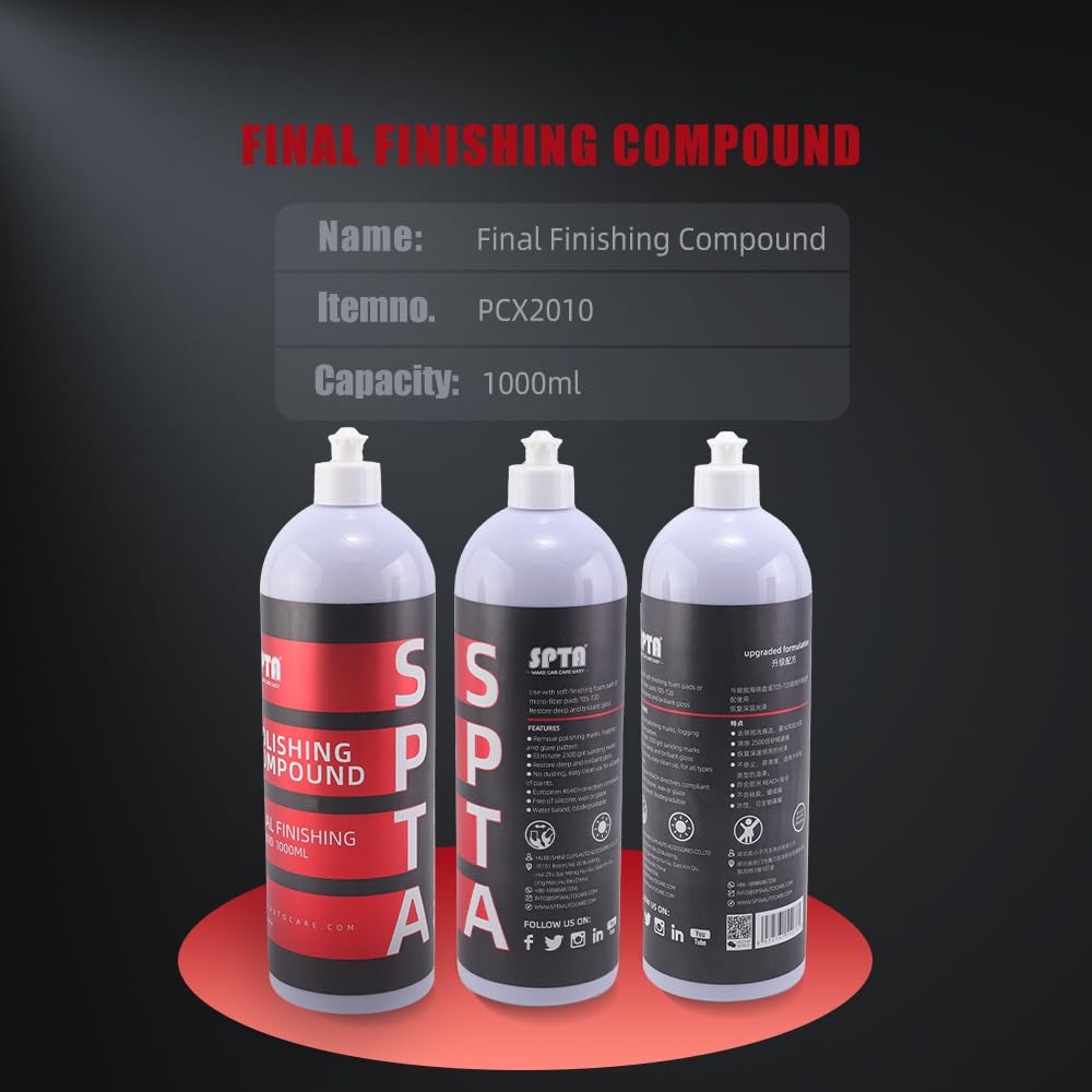 Mix Polishing Compound, SPTA 4.06oz (120ml) Polishing Compound Car Scratch & Swirl Remover Rubbing Compound & Finishing Polish Buffing Compound Swirl Remover for Cars Automotive Paint Correction