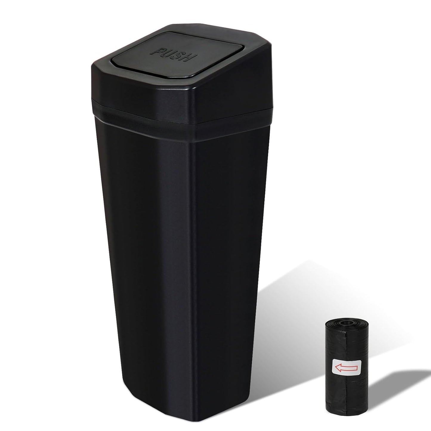 Car Trash Can with Lid - 2 Packs Mini Car Garbage Can Bin for Cup Holder - Black Small Leakproof Vehicle Trash Bin for Back Seat, Cute Automotive Accessories Organizers and Storage for Door SUV Truck
