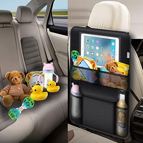 Meolsaek Kick Mats Back Seat Protector, Waterproof Oxford Seat Back Protector, Car Seat Back Protector for Kids, Back of Seat Protector for Kids Feet Car Seat (Black A -1pc)