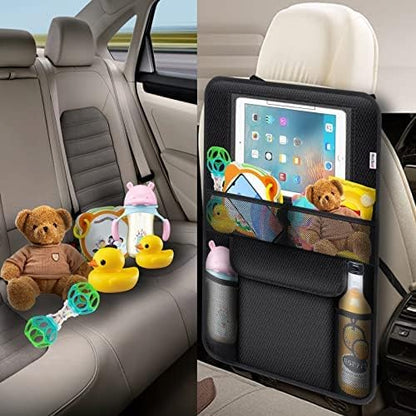 Meolsaek Kick Mats Back Seat Protector, Waterproof Oxford Seat Back Protector, Car Seat Back Protector for Kids, Back of Seat Protector for Kids Feet Car Seat (Black A -1pc)