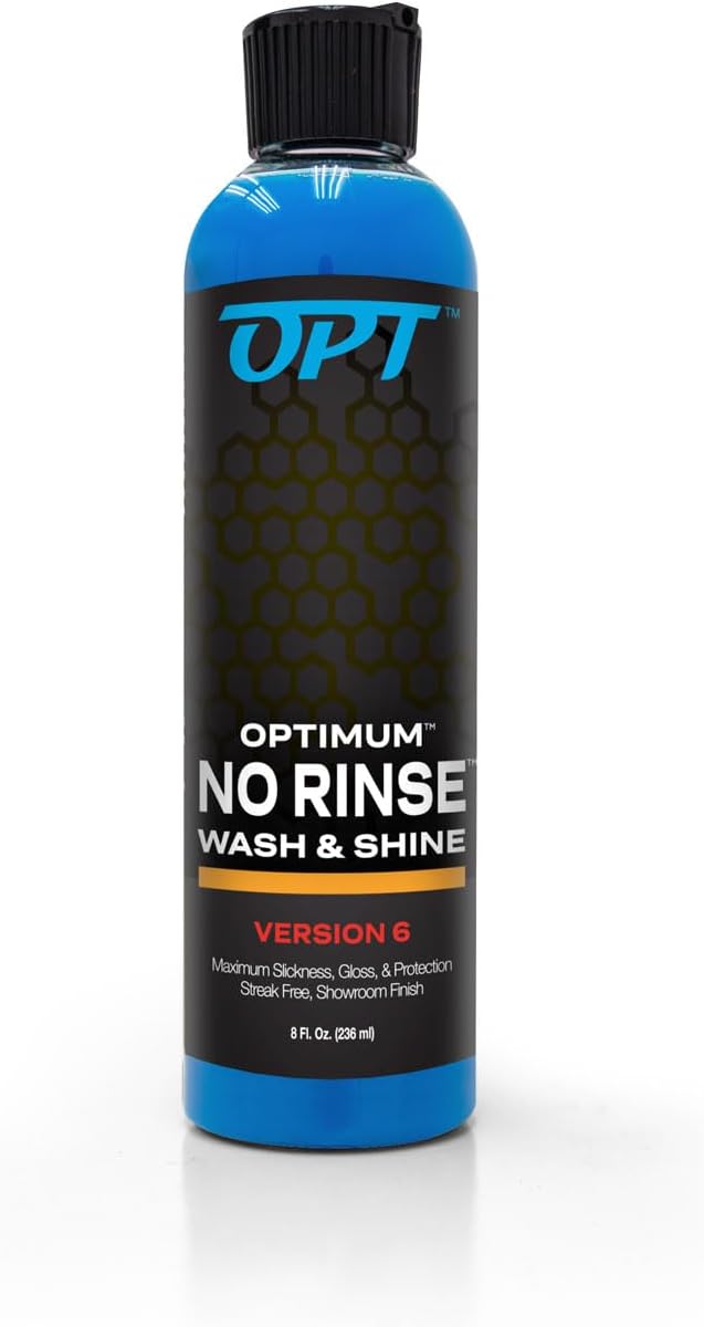 Optimum No Rinse Wash and Shine Version 6 - ONR Rinseless Car Wash Soap for Auto Detailing, Use On Paint, Ceramic Coatings, Glass, Interior (32 Oz)