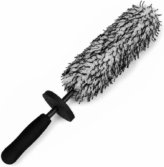 Microfiber Wheel Brush, Wheel Barrel Brush, Highly Water Absorption Rim Brushes for Cleaning Wheels, Tire and Car Detailing, Black