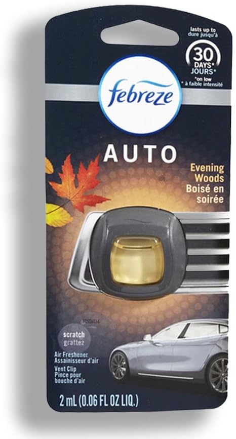 Febreze Car Vent Clips Air Freshener Smoke Odor Eliminator, Citrus Scent 2 Pack
