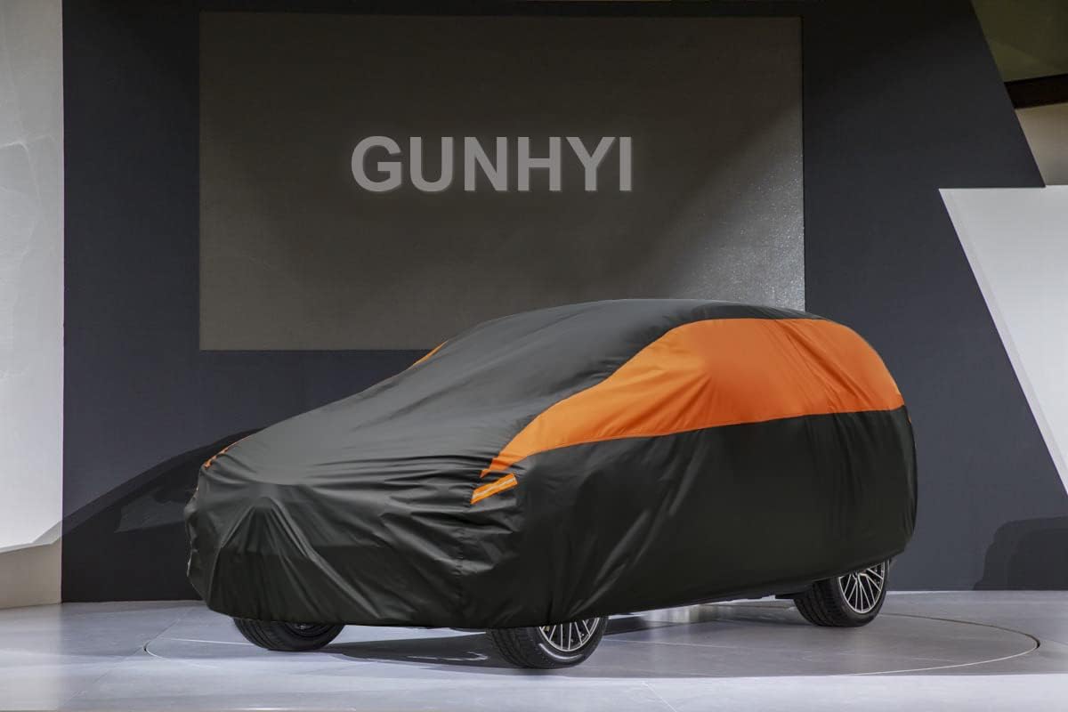 GUNHYI Car Cover for Automobiles All Weather Waterproof, Universal Fit Sedan Ford Mustang, Chevy Camaro/Malibu, Kia Optima, Hyundai Sonata, Nissan Altima, Volkswagen Passat, Tesla Model 3 etc.