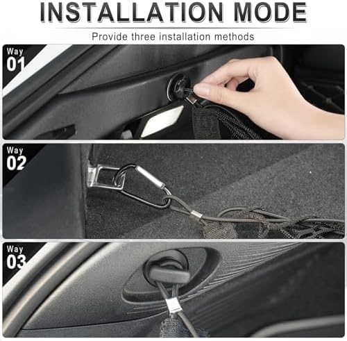 Amiss Cargo Net Stretchable, Car Exterior Accessories, Adjustable Elastic Trunk Storage Net with Hook for SUVs, Cars and Trucks (35.4x15.8 Inch)