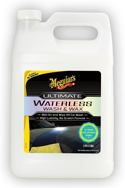 Meguiar's Ultimate Waterless Wash & Wax, Scratch-Free Waterless Car Cleaning Spray That Makes Detailing Quick and Easy, 2-in-1 Cleaner and Protection to Help Your Ride Shine, 26 Oz