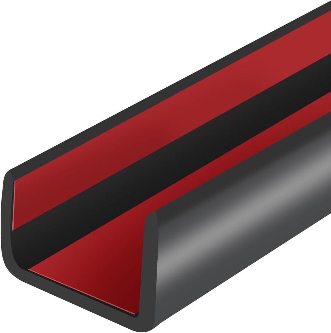 Rubber Edge Trim, Self-Adhesive Rubber Edge Trim, Edge Protector for Sheet Metal, EPDM Material, Fit 1/16"(1.0mm), Length 10Ft, Black Color, U Channel Edge Trim - Colors B