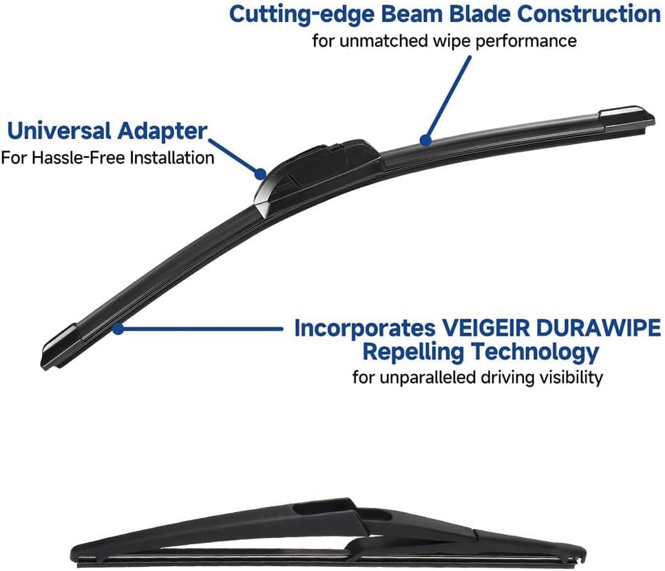 3 Pack Windshield Wiper Blades Compatible with Mazda CX-5 2017-2025 and CX-9 2016-2023, Front and Rear, 24" 18" 14" - Colors B