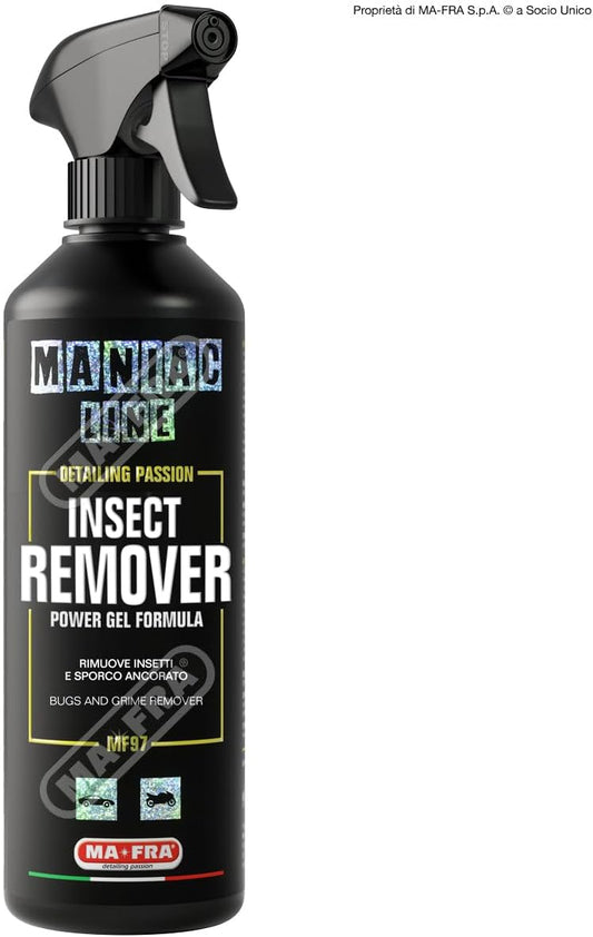 MANIAC LINE MAFRA Insect Remover | Fast Bug and Sap Dissolver | Safe on Paint Glass and Plastics | Pre Wash Pretreatment for Less Scrubbing | For Grilles Mirrors and Windscreens | 500 Milliliters