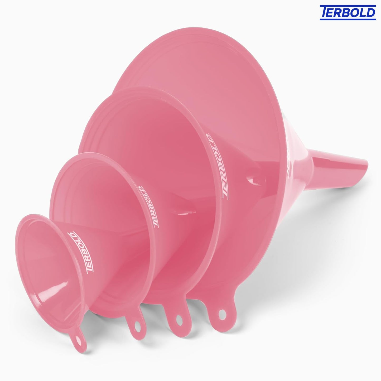 4pc Funnel Nesting Set in BPA Free Plastic for Kitchen Cooking, Car Oil, Home, or Lab Use (Black)