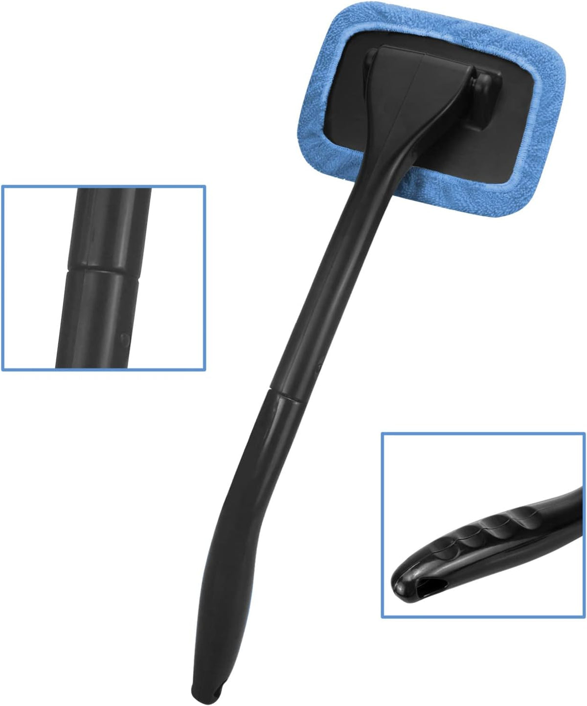Miunice Car Windshield Cleaning Tool, Windshield Cleaner with 4 Washable and Reusable Microfiber Pads and Extendable Handle, for Auto Glass Wiper