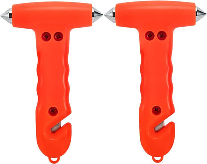 MOTORBUDDY 2-Pack Car Safety Hammer Seatbelt Cutter, Auto Emergency Escape Hammer with Window Glass Breaker and Seat Belt Cutter, Striking Red Escape Tool for Car Accidents