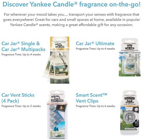 Yankee Candle Car Freshener Smart-Scent Vent Clips, 4-PACK (Sage & Citrus)