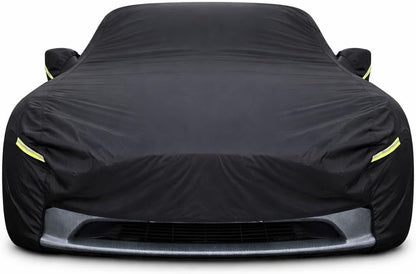 Car Cover Waterproof All Weather for Automobiles, Outdoor Full Exterior Covers for Sedan Black(Suggest Car Length from 194"-208")